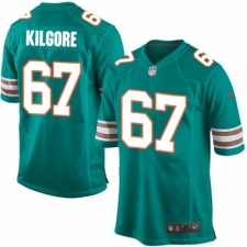 Men's Nike Miami Dolphins #67 Daniel Kilgore Game Aqua Green Alternate NFL Jersey