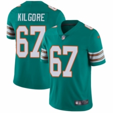 Youth Nike Miami Dolphins #67 Daniel Kilgore Aqua Green Alternate Vapor Untouchable Elite Player NFL Jersey