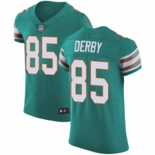 Men's Nike Miami Dolphins #85 A.J. Derby Aqua Green Alternate Vapor Untouchable Elite Player NFL Jersey