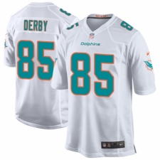 Men's Nike Miami Dolphins #85 A.J. Derby Game White NFL Jersey