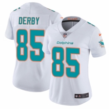 Women's Nike Miami Dolphins #85 A.J. Derby White Vapor Untouchable Elite Player NFL Jersey