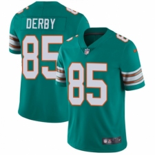 Youth Nike Miami Dolphins #85 A.J. Derby Aqua Green Alternate Vapor Untouchable Limited Player NFL Jersey