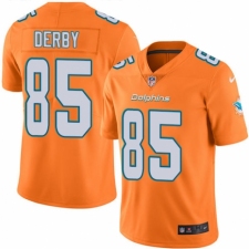 Youth Nike Miami Dolphins #85 A.J. Derby Limited Orange Rush Vapor Untouchable NFL Jersey