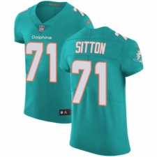Men's Nike Miami Dolphins #71 Josh Sitton Aqua Green Team Color Vapor Untouchable Elite Player NFL Jersey