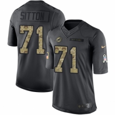 Men's Nike Miami Dolphins #71 Josh Sitton Limited Black 2016 Salute to Service NFL Jersey