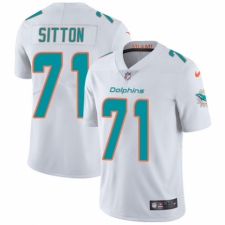 Men's Nike Miami Dolphins #71 Josh Sitton White Vapor Untouchable Limited Player NFL Jersey
