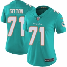 Women's Nike Miami Dolphins #71 Josh Sitton Aqua Green Team Color Vapor Untouchable Limited Player NFL Jersey