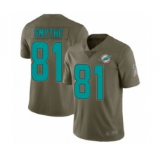 Men's Miami Dolphins #81 Durham Smythe Limited Olive 2017 Salute to Service Football Jersey