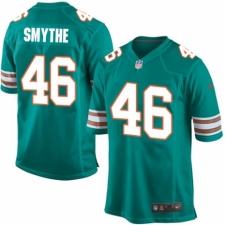 Men's Nike Miami Dolphins #46 Durham Smythe Game Aqua Green Alternate NFL Jersey