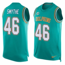 Men's Nike Miami Dolphins #46 Durham Smythe Limited Aqua Green Player Name & Number Tank Top NFL Jersey