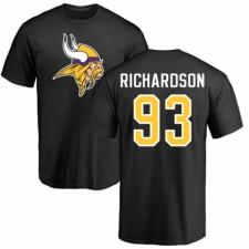 NFL Nike Minnesota Vikings #93 Sheldon Richardson Black Name & Number Logo T-Shirt