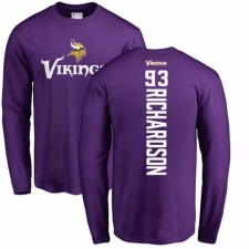 NFL Nike Minnesota Vikings #93 Sheldon Richardson Purple Backer Long Sleeve T-Shirt