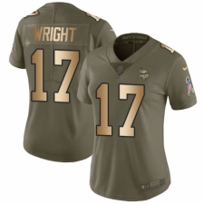 Women's Nike Minnesota Vikings #17 Kendall Wright Limited Olive/Gold 2017 Salute to Service NFL Jersey