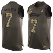 Men's Nike Minnesota Vikings #7 Daniel Carlson Limited Green Salute to Service Tank Top NFL Jersey