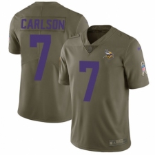 Men's Nike Minnesota Vikings #7 Daniel Carlson Limited Olive 2017 Salute to Service NFL Jersey