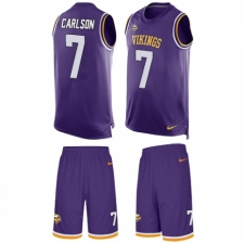 Men's Nike Minnesota Vikings #7 Daniel Carlson Limited Purple Tank Top Suit NFL Jersey