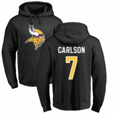 NFL Nike Minnesota Vikings #7 Daniel Carlson Black Name & Number Logo Pullover Hoodie