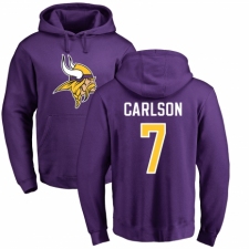 NFL Nike Minnesota Vikings #7 Daniel Carlson Purple Name & Number Logo Pullover Hoodie