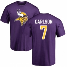 NFL Nike Minnesota Vikings #7 Daniel Carlson Purple Name & Number Logo T-Shirt