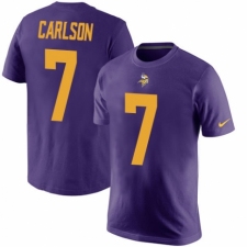NFL Nike Minnesota Vikings #7 Daniel Carlson Purple Rush Pride Name & Number T-Shirt
