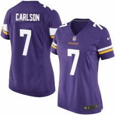 Women's Nike Minnesota Vikings #7 Daniel Carlson Game Purple Team Color NFL Jersey