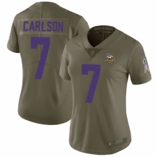 Women's Nike Minnesota Vikings #7 Daniel Carlson Limited Olive 2017 Salute to Service NFL Jersey