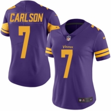 Women's Nike Minnesota Vikings #7 Daniel Carlson Limited Purple Rush Vapor Untouchable NFL Jersey