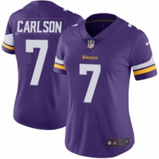 Women's Nike Minnesota Vikings #7 Daniel Carlson Purple Team Color Vapor Untouchable Limited Player NFL Jersey