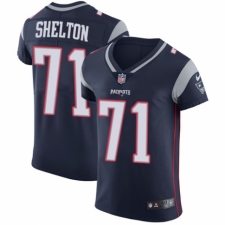 Men's Nike New England Patriots #71 Danny Shelton Navy Blue Team Color Vapor Untouchable Elite Player NFL Jersey