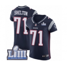 Men's Nike New England Patriots #71 Danny Shelton Navy Blue Team Color Vapor Untouchable Elite Player Super Bowl LIII Bound NFL Jersey
