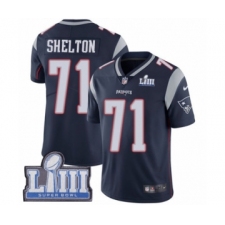 Men's Nike New England Patriots #71 Danny Shelton Navy Blue Team Color Vapor Untouchable Limited Player Super Bowl LIII Bound NFL Jersey