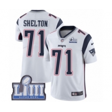 Men's Nike New England Patriots #71 Danny Shelton White Vapor Untouchable Limited Player Super Bowl LIII Bound NFL Jersey