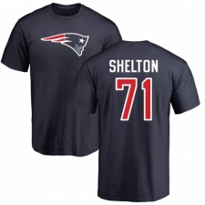 NFL Nike New England Patriots #71 Danny Shelton Navy Blue Name & Number Logo T-Shirt