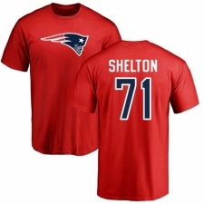 NFL Nike New England Patriots #71 Danny Shelton Red Name & Number Logo T-Shirt