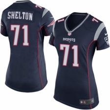 Women's Nike New England Patriots #71 Danny Shelton Game Navy Blue Team Color NFL Jersey