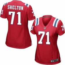 Women's Nike New England Patriots #71 Danny Shelton Game Red Alternate NFL Jersey