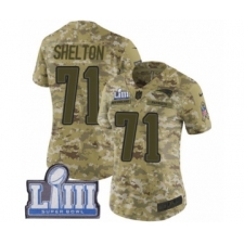 Women's Nike New England Patriots #71 Danny Shelton Limited Camo 2018 Salute to Service Super Bowl LIII Bound NFL Jersey