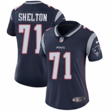Women's Nike New England Patriots #71 Danny Shelton Navy Blue Team Color Vapor Untouchable Limited Player NFL Jersey
