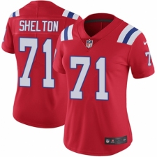 Women's Nike New England Patriots #71 Danny Shelton Red Alternate Vapor Untouchable Limited Player NFL Jersey