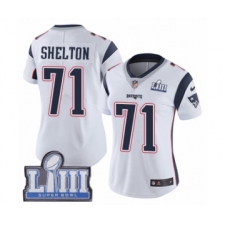 Women's Nike New England Patriots #71 Danny Shelton White Vapor Untouchable Limited Player Super Bowl LIII Bound NFL Jersey