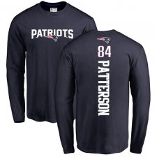 NFL Nike New England Patriots #84 Cordarrelle Patterson Navy Blue Backer Long Sleeve T-Shirt