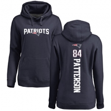NFL Women's Nike New England Patriots #84 Cordarrelle Patterson Navy Blue Backer Pullover Hoodie