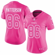 Women's Nike New England Patriots #86 Cordarrelle Patterson Limited Pink Rush Fashion NFL Jersey
