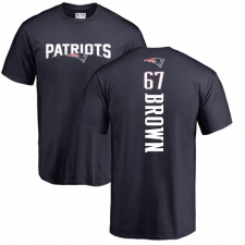 NFL Nike New England Patriots #67 Trent Brown Navy Blue Backer T-Shirt