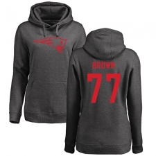 NFL Women's Nike New England Patriots #77 Trent Brown Ash One Color Pullover Hoodie