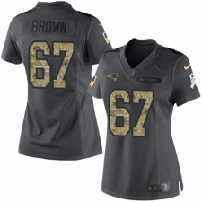 Women's Nike New England Patriots #67 Trent Brown Limited Black 2016 Salute to Service NFL Jersey