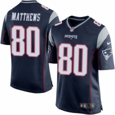Men's Nike New England Patriots #80 Jordan Matthews Game Navy Blue Team Color NFL Jersey