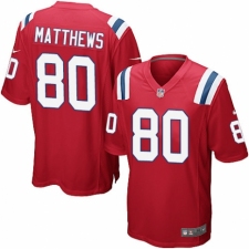 Men's Nike New England Patriots #80 Jordan Matthews Game Red Alternate NFL Jersey