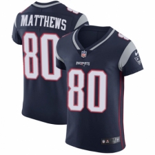 Men's Nike New England Patriots #80 Jordan Matthews Navy Blue Team Color Vapor Untouchable Elite Player NFL Jersey