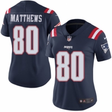 Women's Nike New England Patriots #80 Jordan Matthews Limited Navy Blue Rush Vapor Untouchable NFL Jersey